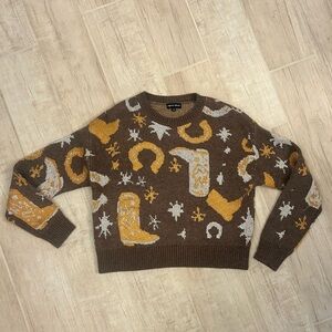 Cowgirl Patterned Sweater
